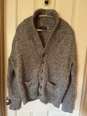 Peconic Bay Traders Men's Shawl Collar Cardigan in Heather Gray made in USA